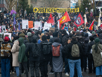 More than a thousand people take part in a demonstration against the latest court verdict over the police shooting that results in the death...