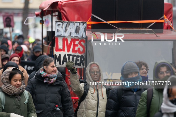 More than a thousand people take part in a demonstration against the latest court verdict over the police shooting that results in the death...