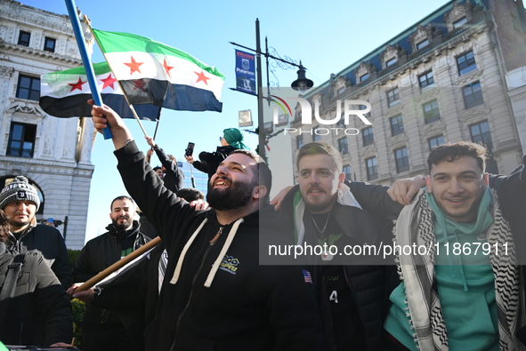 Mayor Andre Sayegh of Paterson, New Jersey, and Mayor Mohamed Khairullah of Prospect Park, New Jersey, host the Syrian Flag Raising Ceremony...