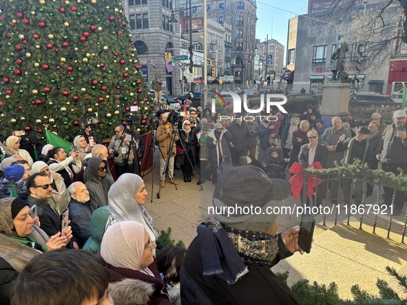 Mayor Andre Sayegh of Paterson, New Jersey, and Mayor Mohamed Khairullah of Prospect Park, New Jersey, host the Syrian Flag Raising Ceremony...