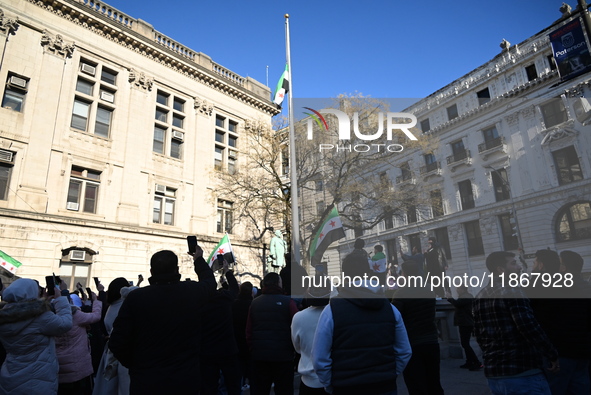 Mayor Andre Sayegh of Paterson, New Jersey, and Mayor Mohamed Khairullah of Prospect Park, New Jersey, host the Syrian Flag Raising Ceremony...