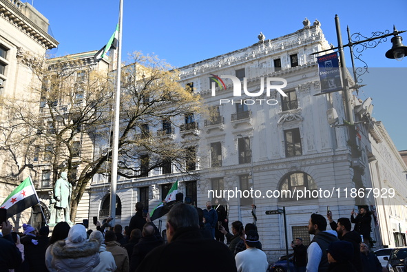 Mayor Andre Sayegh of Paterson, New Jersey, and Mayor Mohamed Khairullah of Prospect Park, New Jersey, host the Syrian Flag Raising Ceremony...