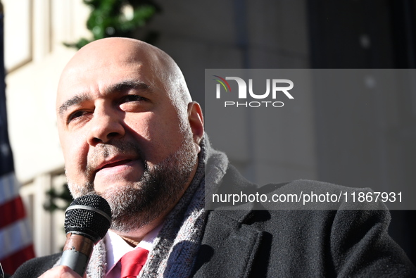 Mayor Mohamed Khairullah of Prospect Park, New Jersey, hosts the Syrian Flag Raising Ceremony at Paterson City Hall in Paterson, New Jersey,...