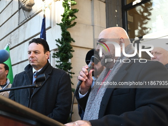 Mayor Andre Sayegh of Paterson, New Jersey, and Mayor Mohamed Khairullah of Prospect Park, New Jersey, host the Syrian Flag Raising Ceremony...