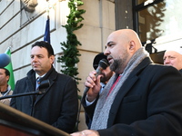 Mayor Andre Sayegh of Paterson, New Jersey, and Mayor Mohamed Khairullah of Prospect Park, New Jersey, host the Syrian Flag Raising Ceremony...