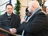 Mayor Andre Sayegh of Paterson, New Jersey, and Mayor Mohamed Khairullah of Prospect Park, New Jersey, host the Syrian Flag Raising Ceremony...