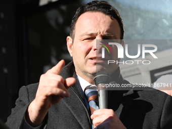 Mayor of Paterson, New Jersey, Andre Sayegh, and Mayor Mohamed Khairullah of Prospect Park, New Jersey, host the Syrian Flag Raising Ceremon...