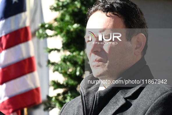 Mayor of Paterson, New Jersey, Andre Sayegh, and Mayor Mohamed Khairullah of Prospect Park, New Jersey, host the Syrian Flag Raising Ceremon...