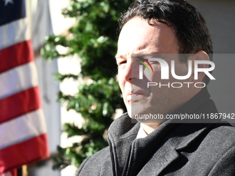 Mayor of Paterson, New Jersey, Andre Sayegh, and Mayor Mohamed Khairullah of Prospect Park, New Jersey, host the Syrian Flag Raising Ceremon...