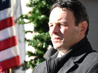 Mayor of Paterson, New Jersey, Andre Sayegh, and Mayor Mohamed Khairullah of Prospect Park, New Jersey, host the Syrian Flag Raising Ceremon...