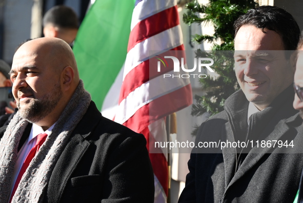 Mayor Andre Sayegh of Paterson, New Jersey, and Mayor Mohamed Khairullah of Prospect Park, New Jersey, host the Syrian Flag Raising Ceremony...