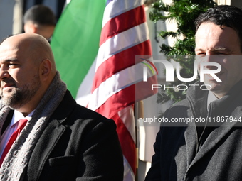 Mayor Andre Sayegh of Paterson, New Jersey, and Mayor Mohamed Khairullah of Prospect Park, New Jersey, host the Syrian Flag Raising Ceremony...