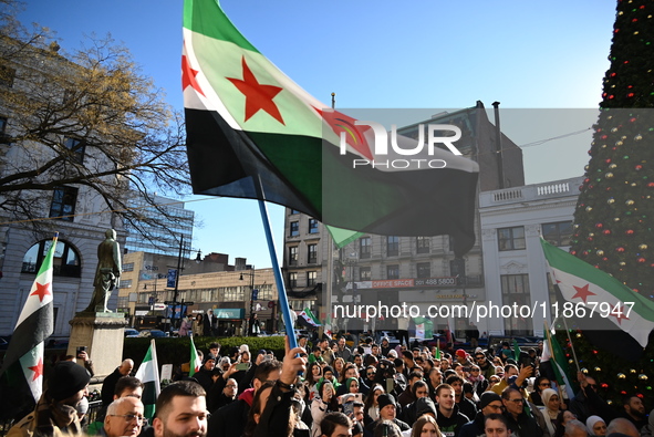 Mayor Andre Sayegh of Paterson, New Jersey, and Mayor Mohamed Khairullah of Prospect Park, New Jersey, host the Syrian Flag Raising Ceremony...