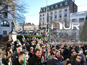 Mayor Andre Sayegh of Paterson, New Jersey, and Mayor Mohamed Khairullah of Prospect Park, New Jersey, host the Syrian Flag Raising Ceremony...