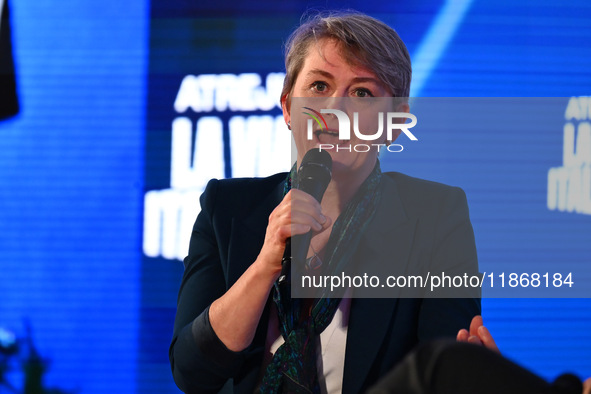 Yvette Cooper, UK Minister of the Interior, participates in the Atreju event, the Brothers of Italy party, at the Circus Maximus in Rome, It...