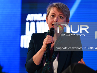 Yvette Cooper, UK Minister of the Interior, participates in the Atreju event, the Brothers of Italy party, at the Circus Maximus in Rome, It...