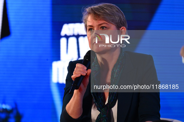 Yvette Cooper, UK Minister of the Interior, participates in the Atreju event, the Brothers of Italy party, at the Circus Maximus in Rome, It...