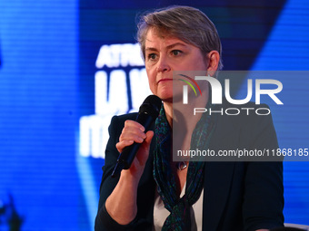 Yvette Cooper, UK Minister of the Interior, participates in the Atreju event, the Brothers of Italy party, at the Circus Maximus in Rome, It...