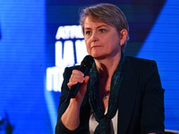 Yvette Cooper, UK Minister of the Interior, participates in the Atreju event, the Brothers of Italy party, at the Circus Maximus in Rome, It...