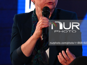 Yvette Cooper, UK Minister of the Interior, participates in the Atreju event, the Brothers of Italy party, at the Circus Maximus in Rome, It...