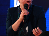 Yvette Cooper, UK Minister of the Interior, participates in the Atreju event, the Brothers of Italy party, at the Circus Maximus in Rome, It...