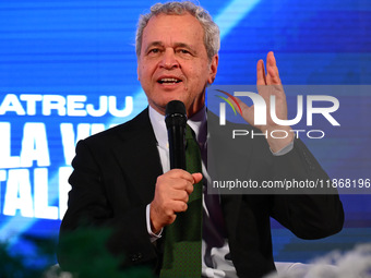 Enrico Mentana, Director of TG LA7, participates in the Atreju event, the Brothers of Italy party, at the Circus Maximus in Rome, Italy, on...