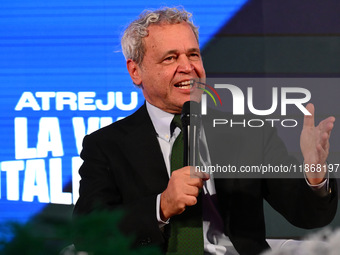 Enrico Mentana, Director of TG LA7, participates in the Atreju event, the Brothers of Italy party, at the Circus Maximus in Rome, Italy, on...