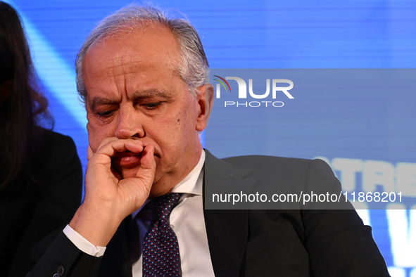 Matteo Piantedosi, Minister of the Interior, participates in the Atreju event, the Brothers of Italy party, at the Circus Maximus in Rome, I...