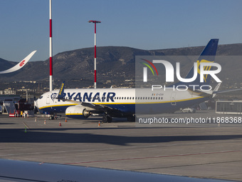 Ryanair Boeing 737-800 aircraft spotted parked at Athens International Airport ATH serving the Greek capital. The Boeing 737 passenger airpl...