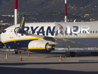 Ryanair Boeing 737-800 aircraft spotted parked at Athens International Airport ATH serving the Greek capital. The Boeing 737 passenger airpl...