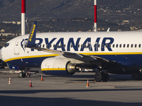 Ryanair Boeing 737-800 aircraft spotted parked at Athens International Airport ATH serving the Greek capital. The Boeing 737 passenger airpl...