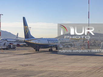 Ryanair Boeing 737-800 aircraft spotted parked at Athens International Airport ATH serving the Greek capital. The Boeing 737 passenger airpl...