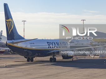 Ryanair Boeing 737-800 aircraft spotted parked at Athens International Airport ATH serving the Greek capital. The Boeing 737 passenger airpl...