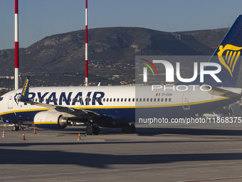 Ryanair Boeing 737-800 aircraft spotted parked at Athens International Airport ATH serving the Greek capital. The Boeing 737 passenger airpl...