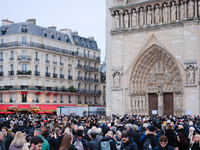 A few days after the reopening of Notre-Dame, people rush to observe or visit the renovated cathedral. (