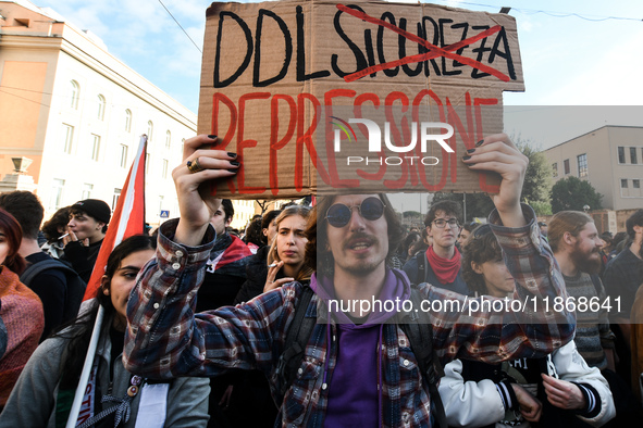 People participate in the national demonstration against the security bill, which involves over 200 groups including students, unions, assoc...