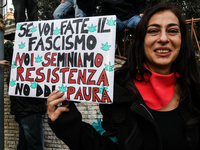 People participate in the national demonstration against the security bill, which involves over 200 groups including students, unions, assoc...