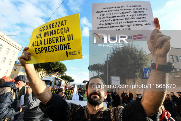 People participate in the national demonstration against the security bill, which involves over 200 groups including students, unions, assoc...