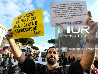 People participate in the national demonstration against the security bill, which involves over 200 groups including students, unions, assoc...