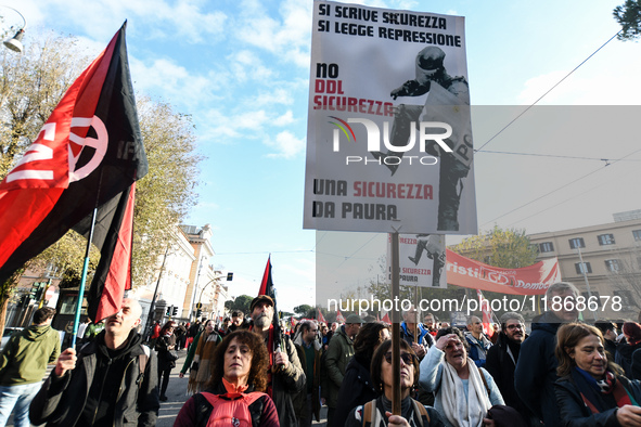 People participate in the national demonstration against the security bill, which involves over 200 groups including students, unions, assoc...