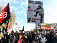 People participate in the national demonstration against the security bill, which involves over 200 groups including students, unions, assoc...