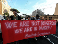 People participate in the national demonstration against the security bill, which involves over 200 groups including students, unions, assoc...