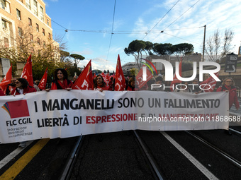 People participate in the national demonstration against the security bill, which involves over 200 groups including students, unions, assoc...