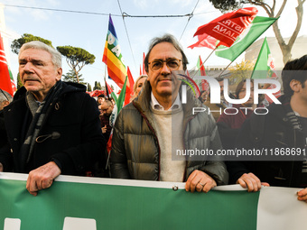 Angelo Bonelli participates in the national demonstration against the security bill, which involves over 200 groups including students, unio...