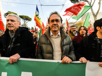 Angelo Bonelli participates in the national demonstration against the security bill, which involves over 200 groups including students, unio...