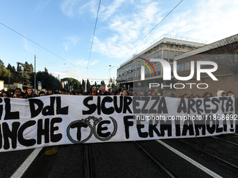 People participate in the national demonstration against the security bill, which involves over 200 groups including students, unions, assoc...