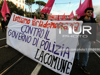 People participate in the national demonstration against the security bill, which involves over 200 groups including students, unions, assoc...