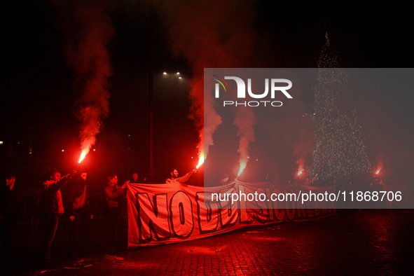 People participate in the national demonstration against the security bill, which involves over 200 groups including students, unions, assoc...