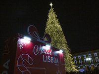 The Christmas lights at Praca do Comercio in Lisbon, Portugal, on December 14, 2024, are officially inaugurated on November 23, continuing t...