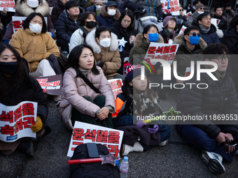 Approximately 2 million citizens gather in Yeouido, Seoul, South Korea, on December 14, 2024, calling for the impeachment of President Yoon...